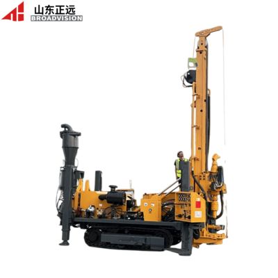 400m Drilling Depth Crawler Water Well Drilling Rig with Fast Feeding Speed of 32m/min and Rotary Torque of 8000/4000nm