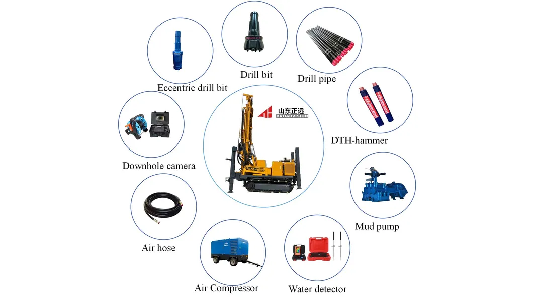 500m Max Drilling Depth Crawler mounted water drilling rig for drilling 3