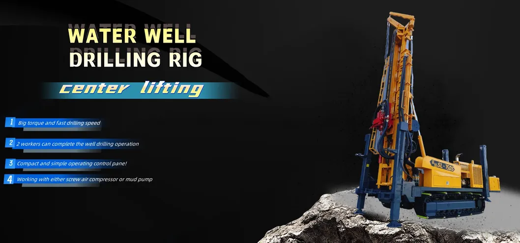 Full Hydraulic High Power 750m Depth SL750s Center Lifting Water Well Drilling Rigs Crawler Type Factory Price 0