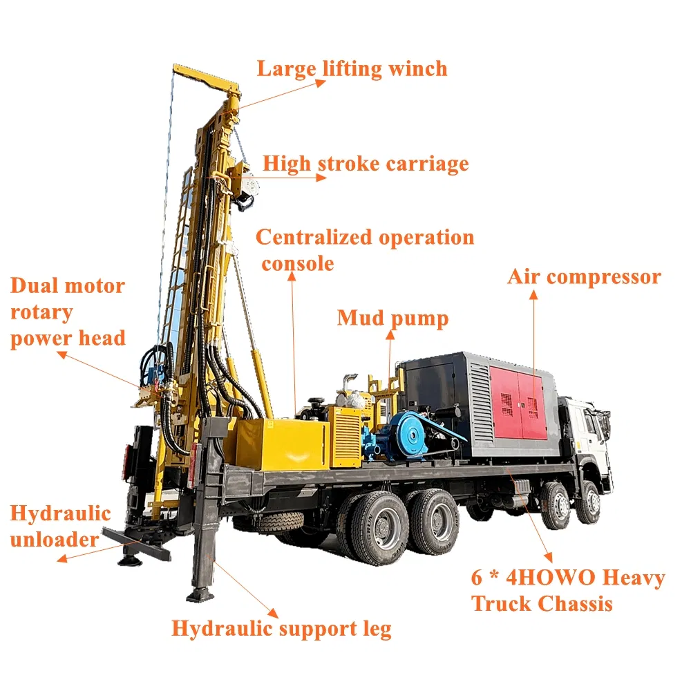 Diesel Engine 400m Crawler Borehole Hydraulic Crawler Type Monitoring well drilling rig for Sale in South Africa 7
